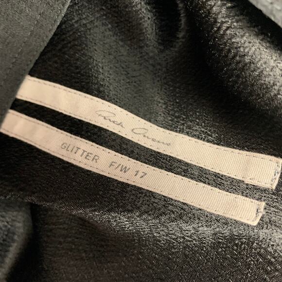 RICK OWENS GLITTER FW 17Size 8 Black Viscose Draped Sleeveless Blouse - Picture 5 of 5